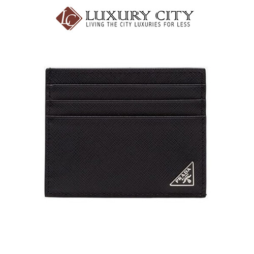 [Luxury City] Prada Saffiano Leather Card Case Wallet Black Prada-2MC223