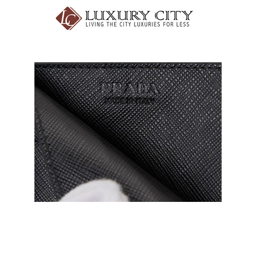 [Luxury City] Prada Saffiano Leather Card Case Wallet Black Prada-2MC223