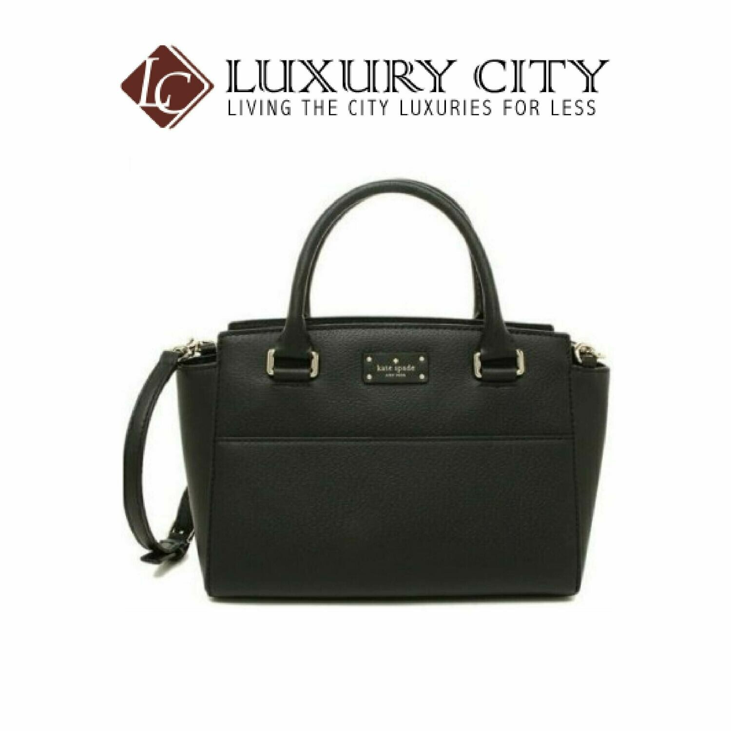 [Luxury City] Kate Spade New York Grove Street Small Lana Leather Crossbody Bag Black Kate Spade-WKRU5323