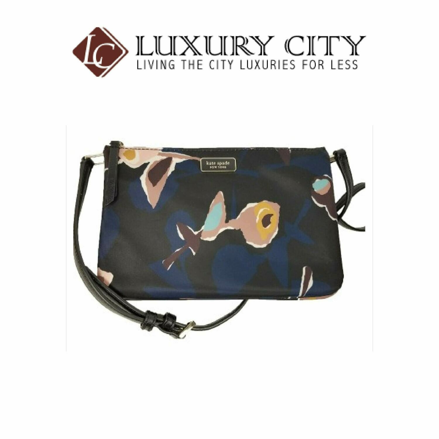 [Luxury City] Kate Spade New York Crossbody Nylon Dawn Dusk Paper Rose Triple Gusset Katespade-WKRU6000