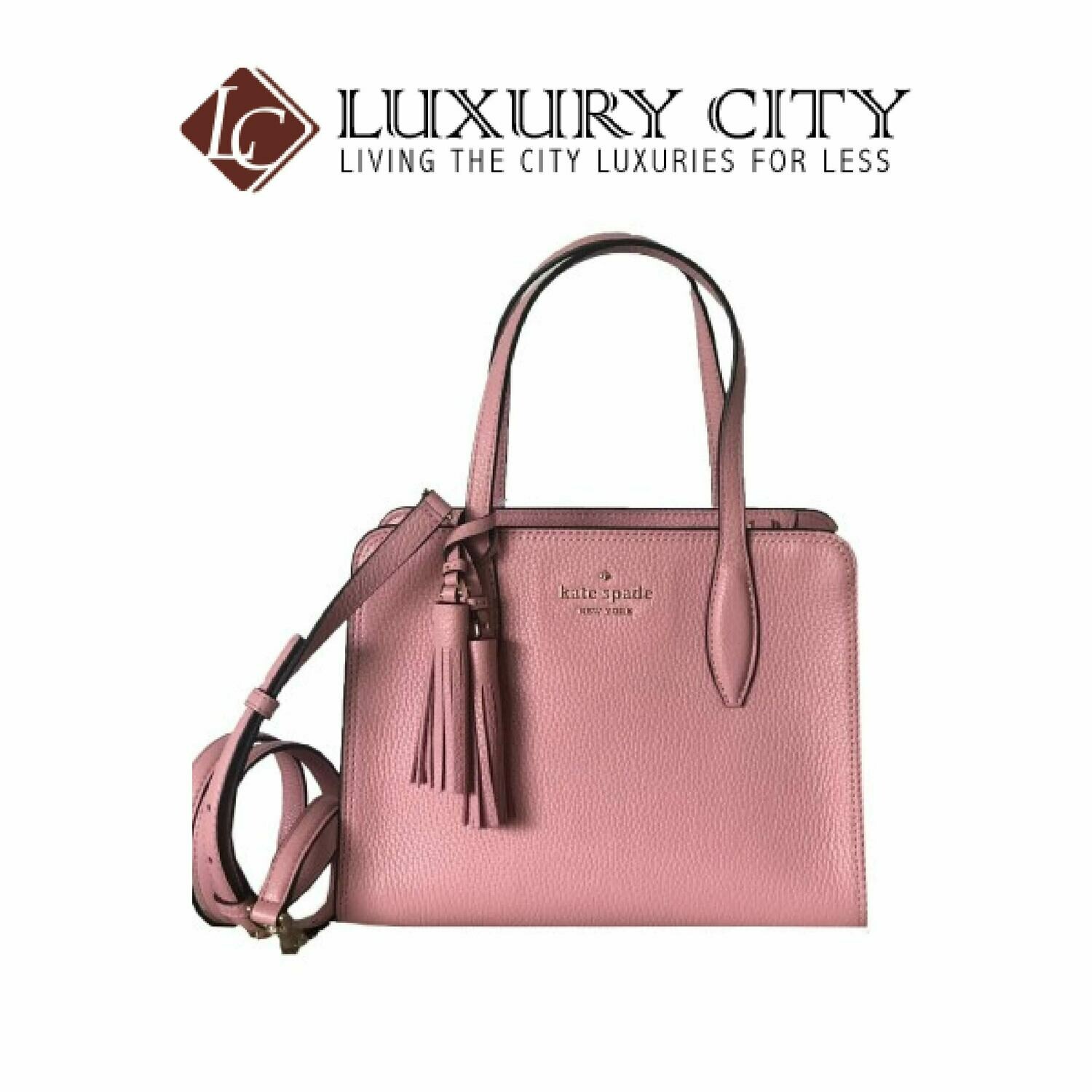 [Luxury City] Kate Spade Rowe Small Zipper Top Bag Shiny Pink Carnation Light Pink Katespade-WKRU6704
