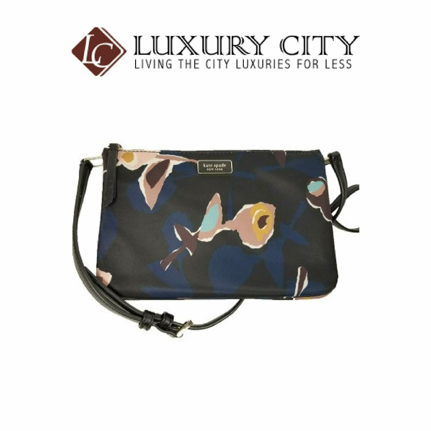 [Luxury City] Kate Spade New York Crossbody Nylon Dawn Dusk Paper Rose Triple Gusset Katespade-WKRU6000
