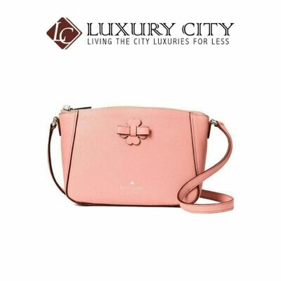 [Luxury City] Kate Spade Flower Ribbon Women&#39;s Light Pink Leather Shoulder Bag Katespade-WKRU6369