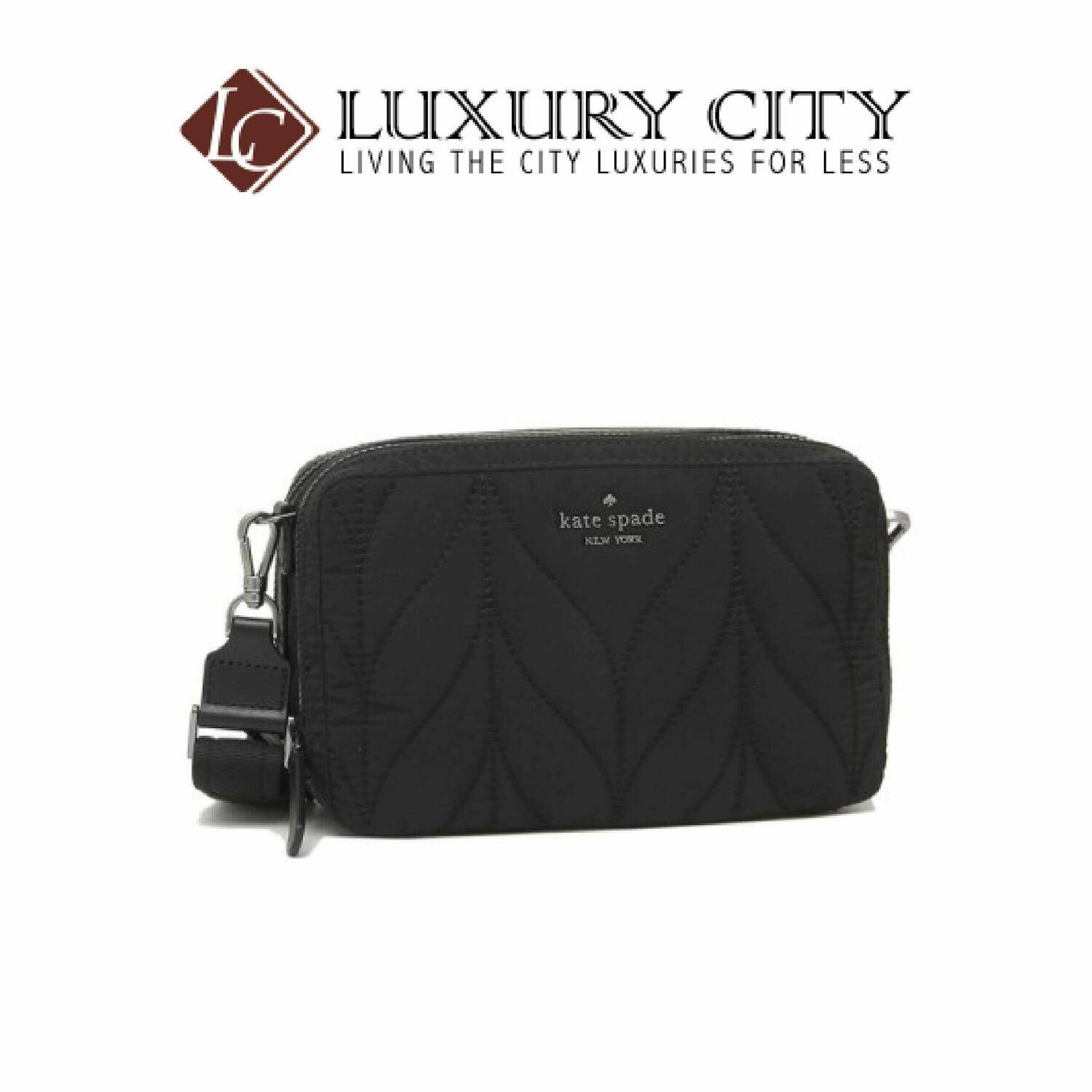 [Luxury City] Kate Spade Ellie Double Zip Camera Crossbody Bag Black Katespade-WKRU6201