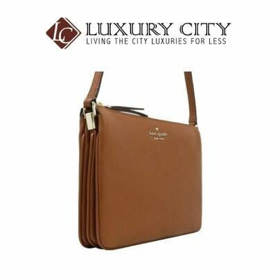 [Luxury City] Kate Spade New York Triple Gusset Crossbody Brown Katespade-WKRU5942