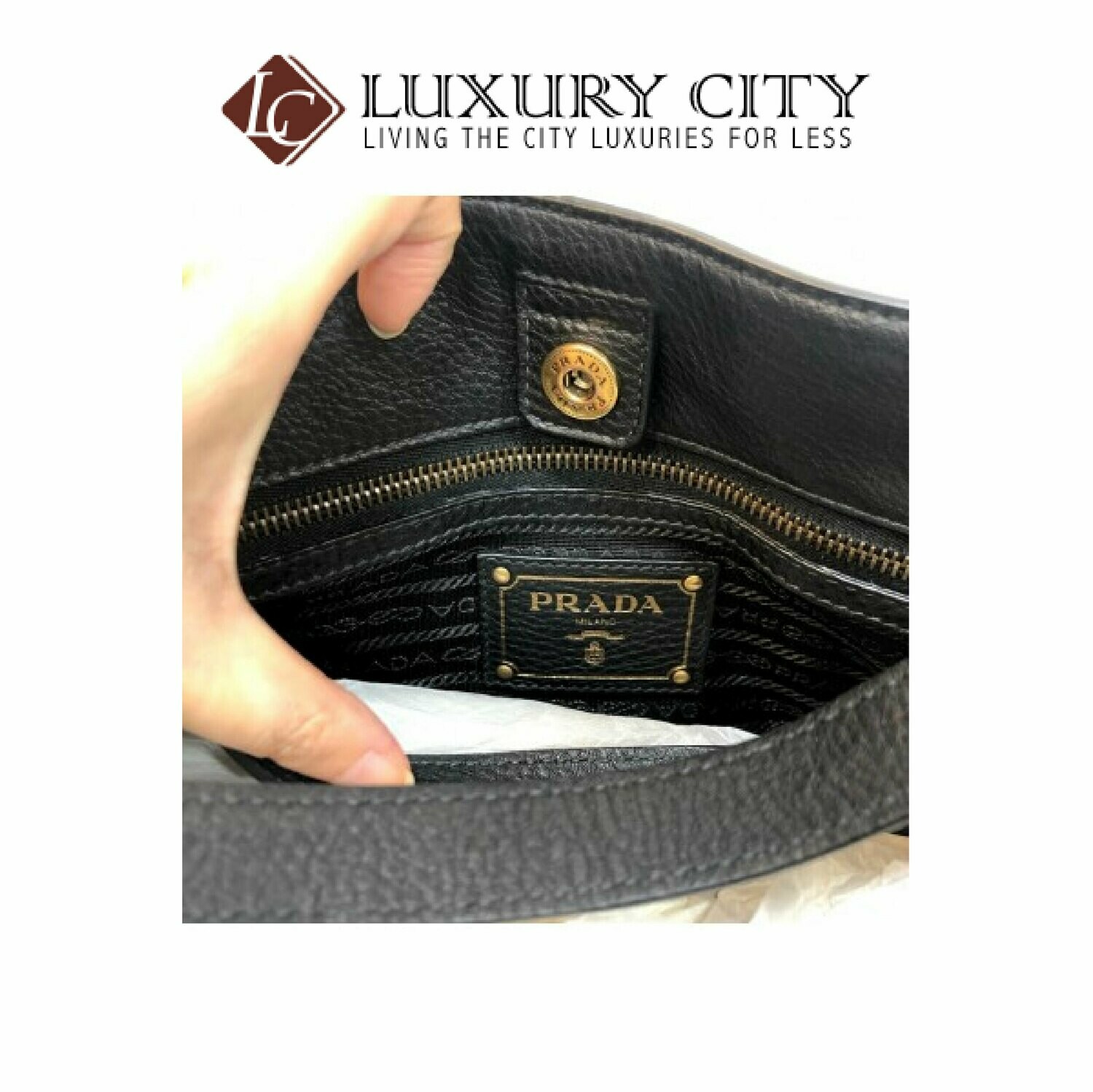 [Luxury City] Preloved Authentic Prada Fabric Handbag