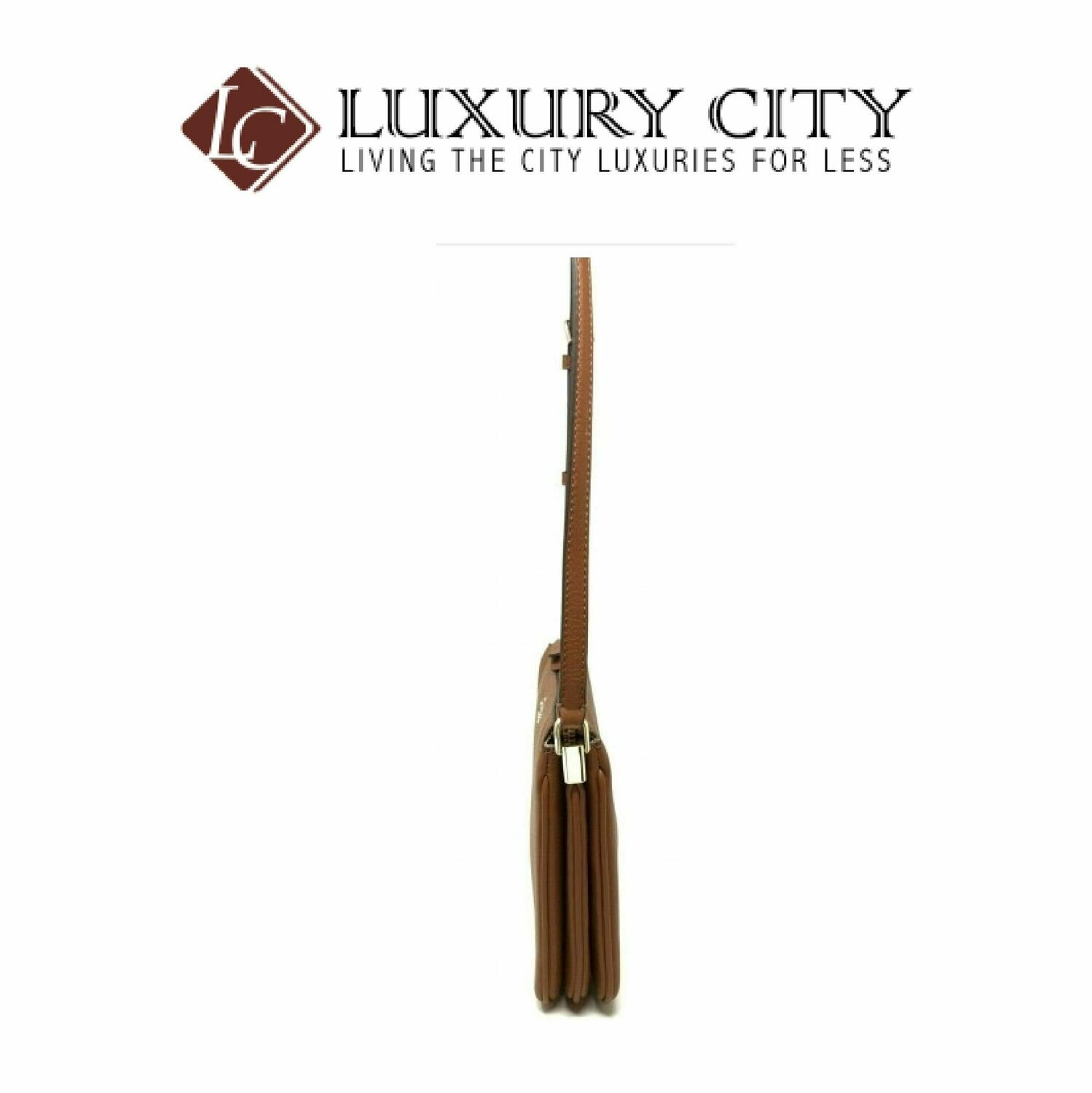 [Luxury City] Kate Spade New York Triple Gusset Crossbody Brown Katespade-WKRU5942
