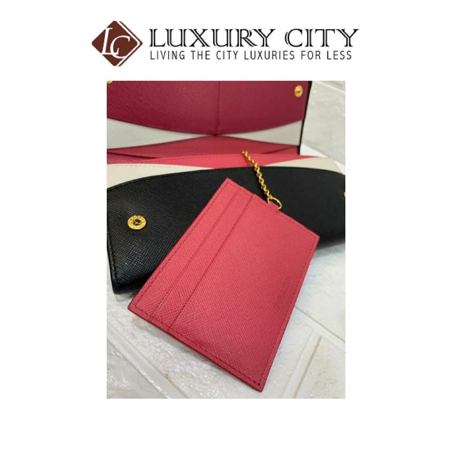 [Luxury City] Preloved Authentic Prada Saffiano Niro Ibisco Long Wallet