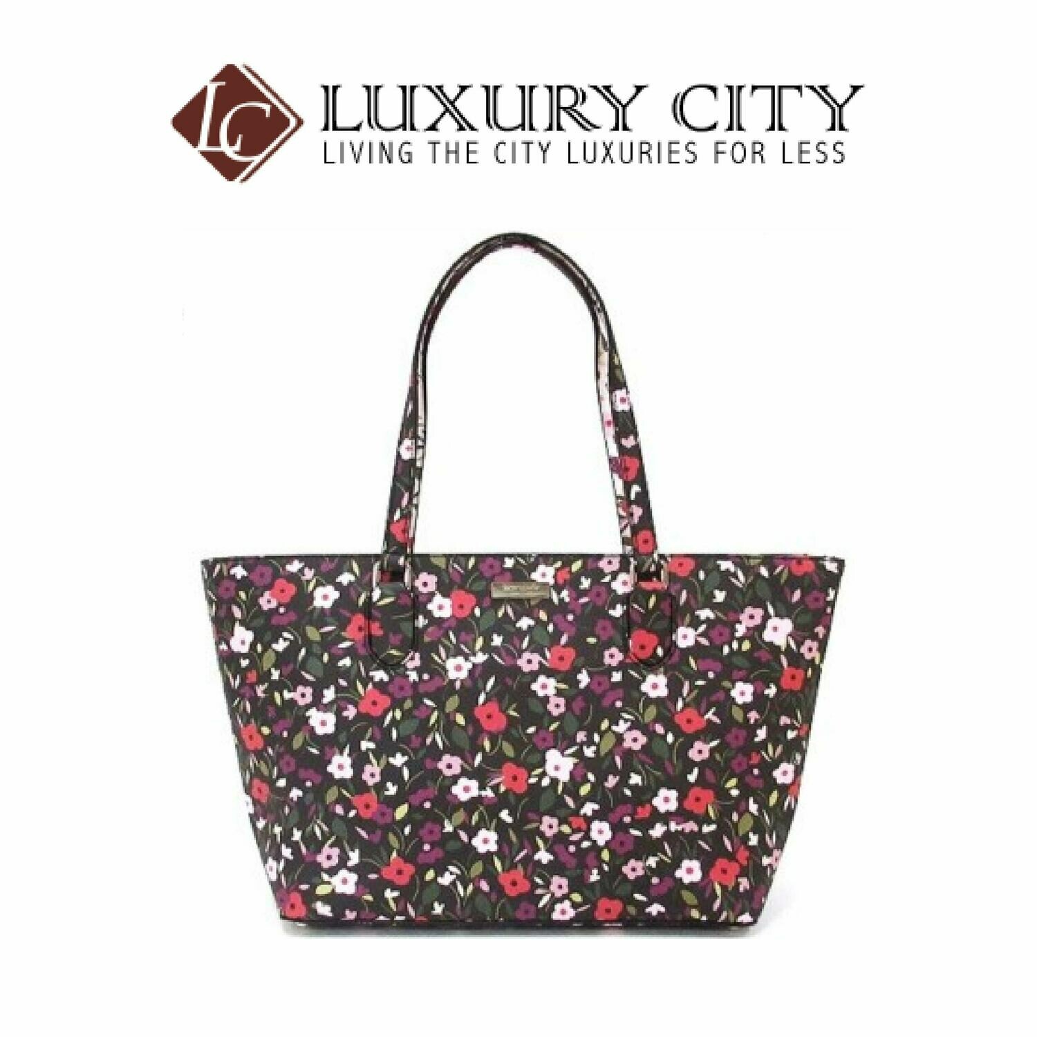 [Luxury City] Kate Spade Laurel Way Boho Floral Medium Dally Multicolor Coated Leather Tote Katespade-WKRU5524 (Multicolor)