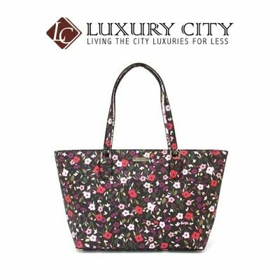 [Luxury City] Kate Spade Laurel Way Boho Floral Medium Dally Multicolor Coated Leather Tote Katespade-WKRU5524 (Multicolor)