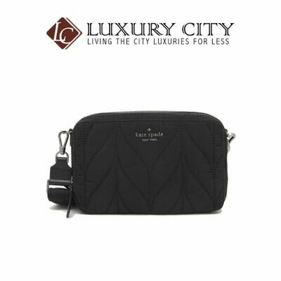 [Luxury City] Kate Spade Ellie Double Zip Camera Crossbody Bag Black Katespade-WKRU6201