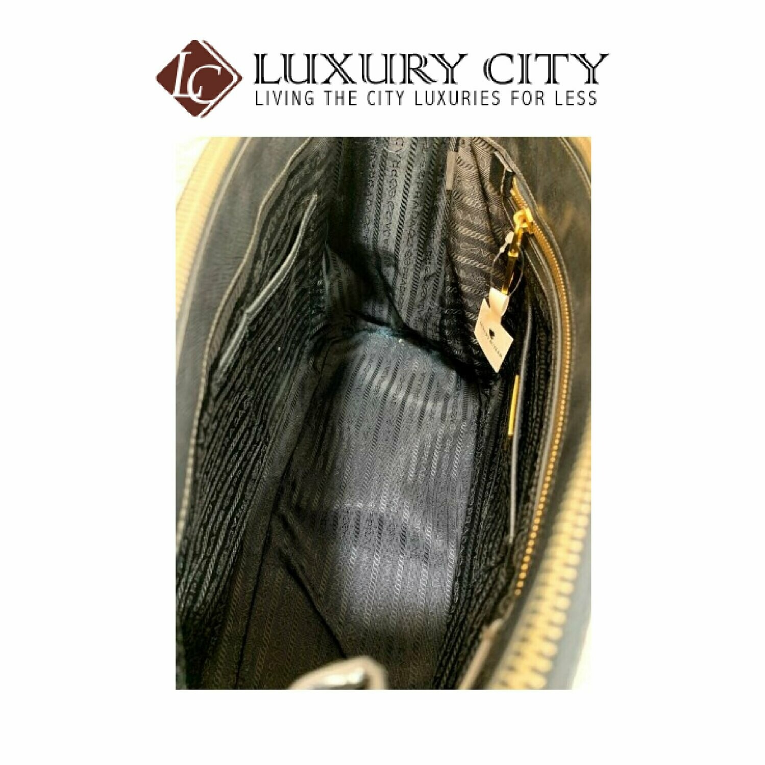 [Luxury City] Preloved Authentic Prada Black Saffiano Lux Tote Bag With Gold Hardware