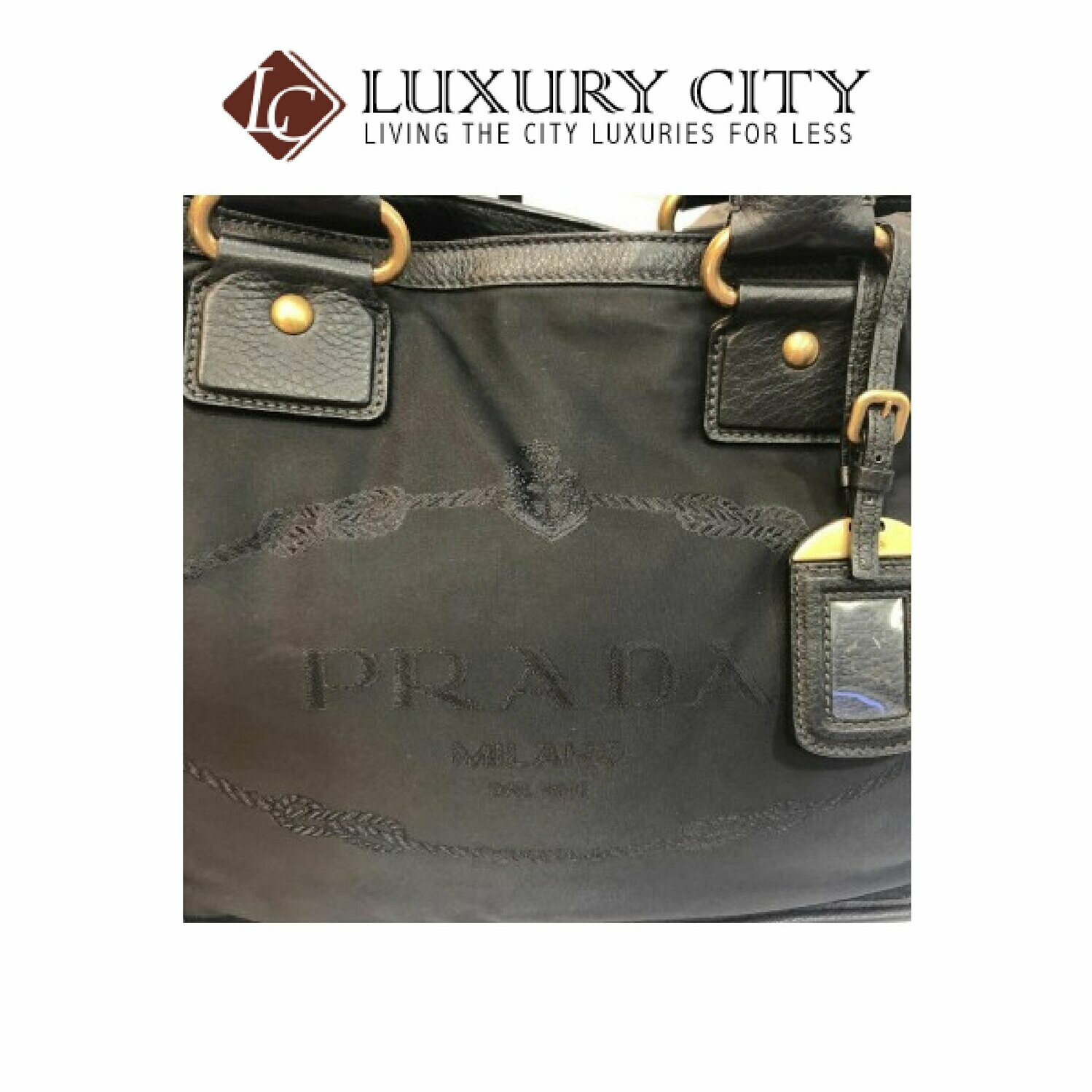 [Luxury City] Preloved Authentic Prada Fabric Handbag