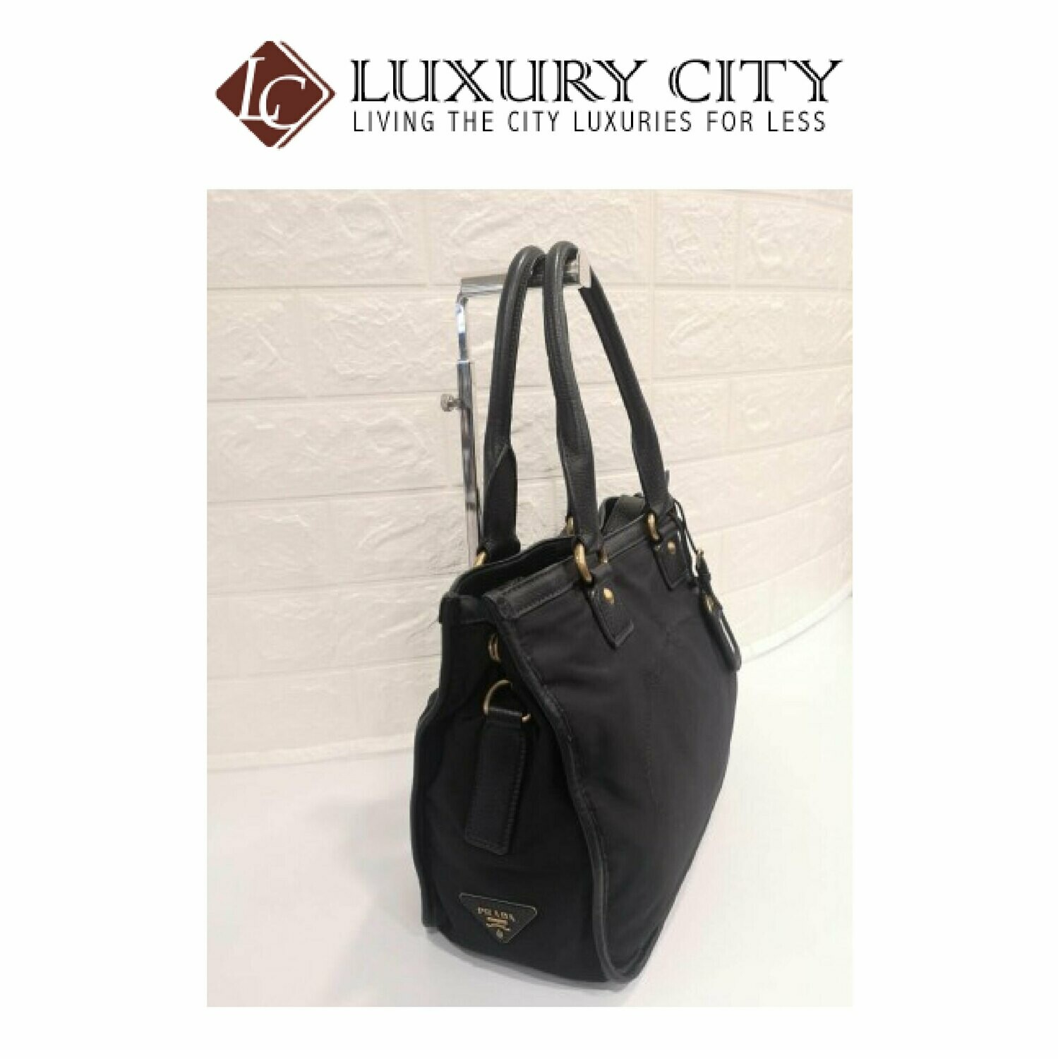 [Luxury City] Preloved Authentic Prada Fabric Handbag