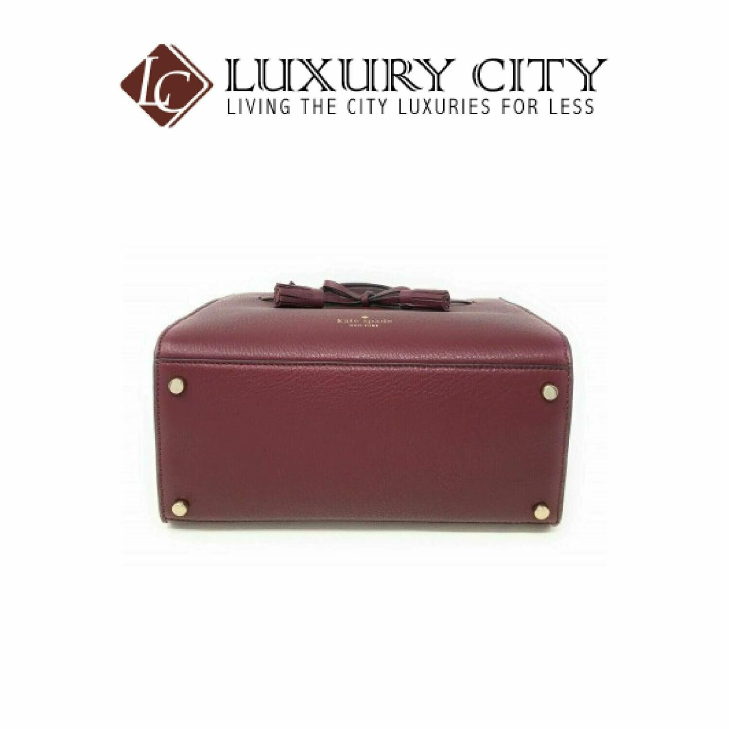[Luxury City] Kate Spade New York Hayes Leather Satchel Maroon/Wine Katespade-WKRU5775
