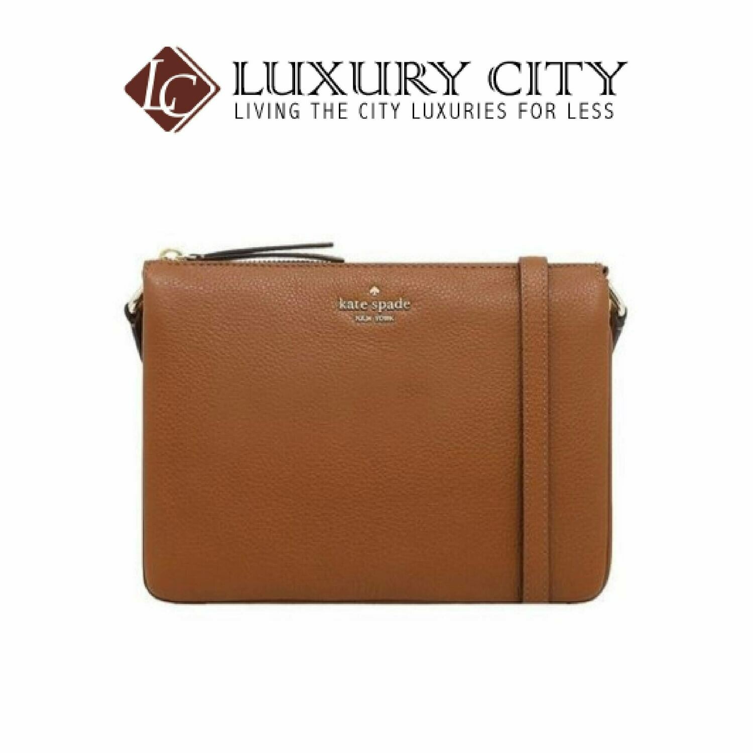 [Luxury City] Kate Spade New York Triple Gusset Crossbody Brown Katespade-WKRU5942