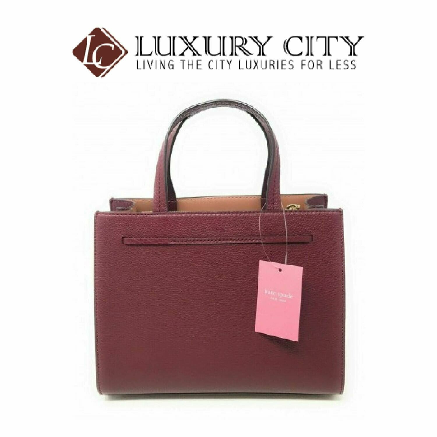 [Luxury City] Kate Spade New York Hayes Leather Satchel Maroon/Wine Katespade-WKRU5775