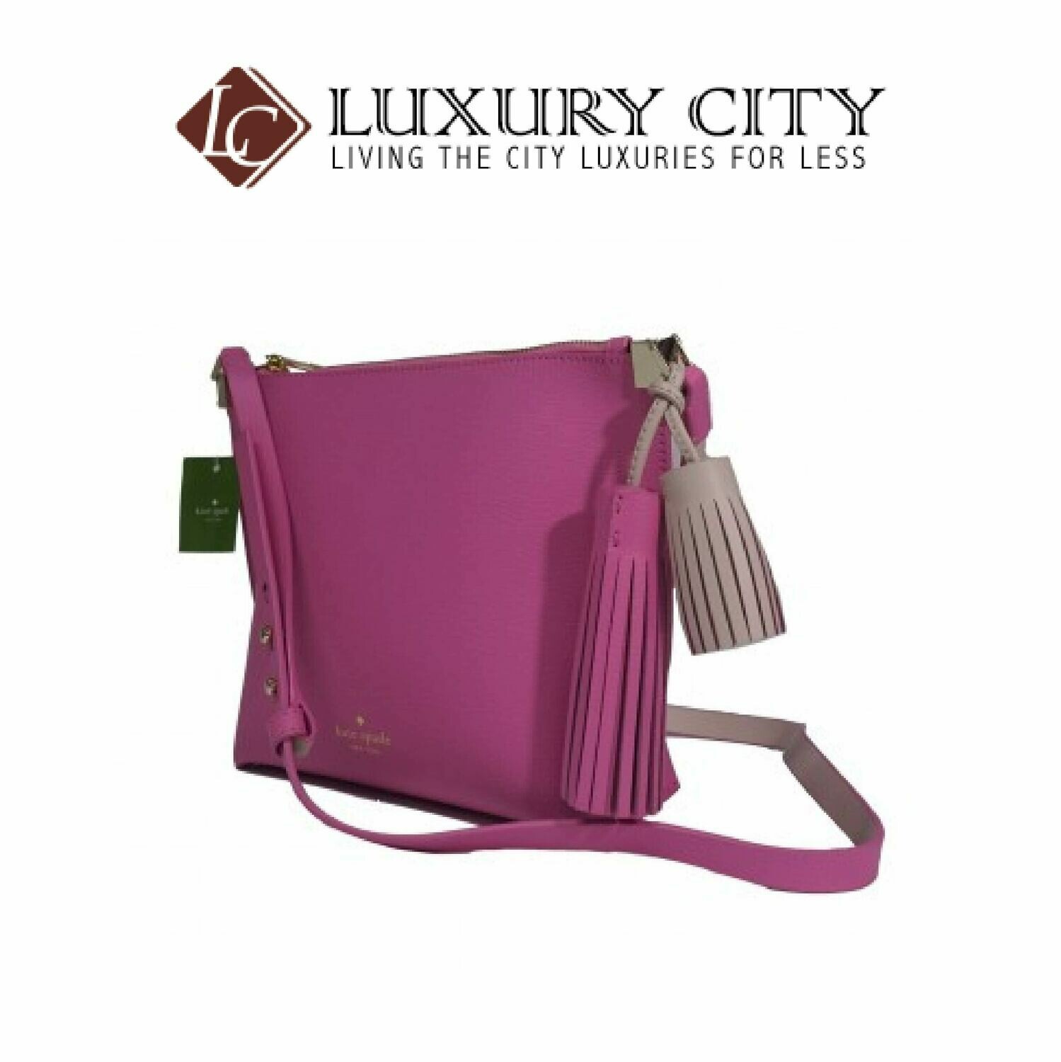 [Luxury City] Kate Spade Pepper Foster Court Leather Tassel Pink Crossbody Bag