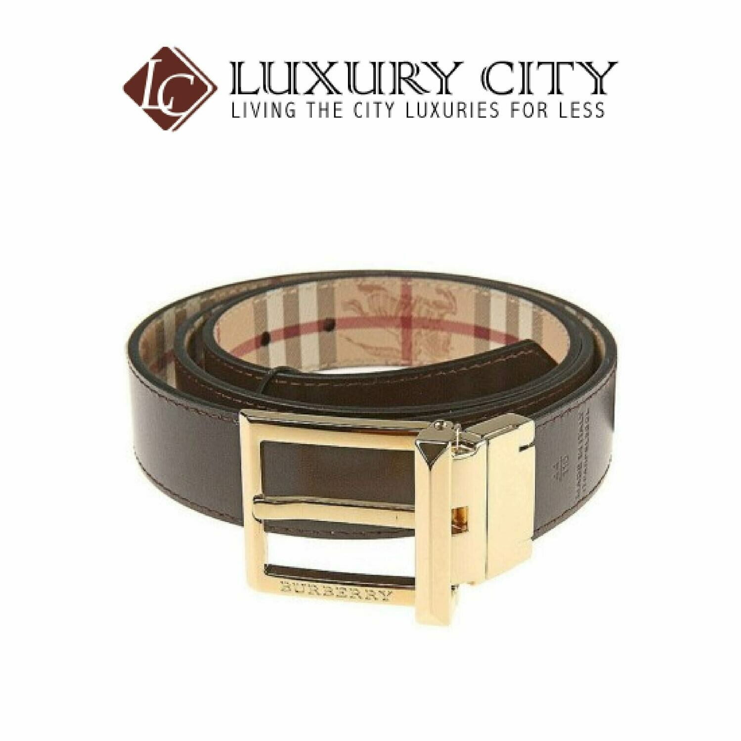 [Luxury City] Burberry Burley Men&#39;s Khaki Plaid PVC Belt