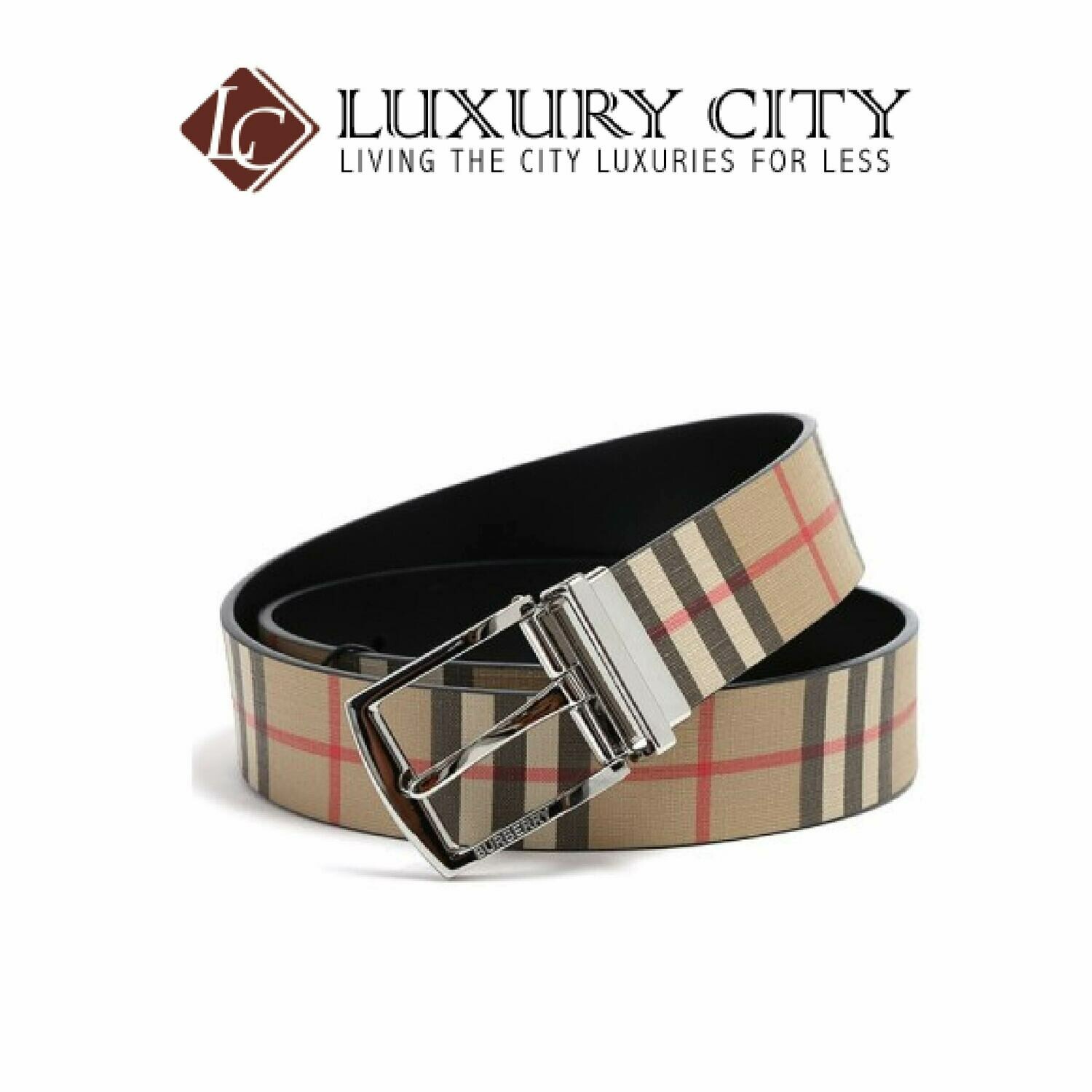 [Luxury City] Burberry Buckle Vintage Check E-Canvas Belt Burberry-8024184