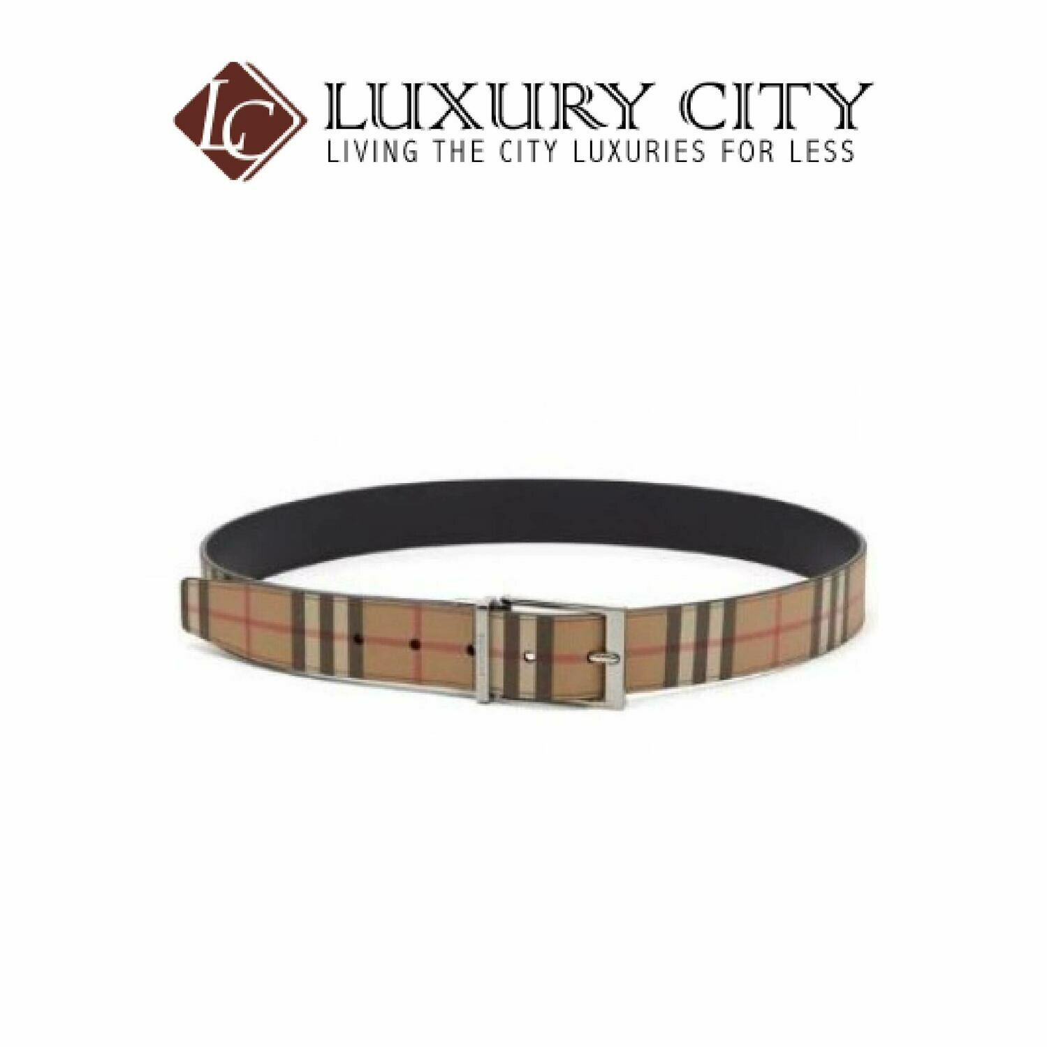 [Luxury City] Burberry Buckle Vintage Check E-Canvas Belt Burberry-8024184