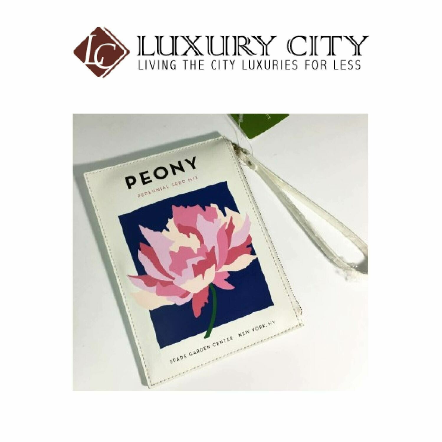 [Luxury City] Kate Spade Harriet Turn Over A New Leaf Packet Wristlet Clutch Peony