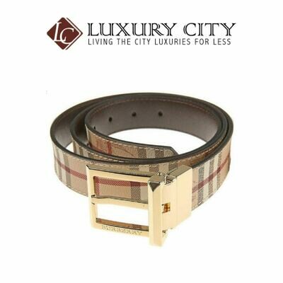 [Luxury City] Burberry Burley Men&#39;s Khaki Plaid PVC Belt