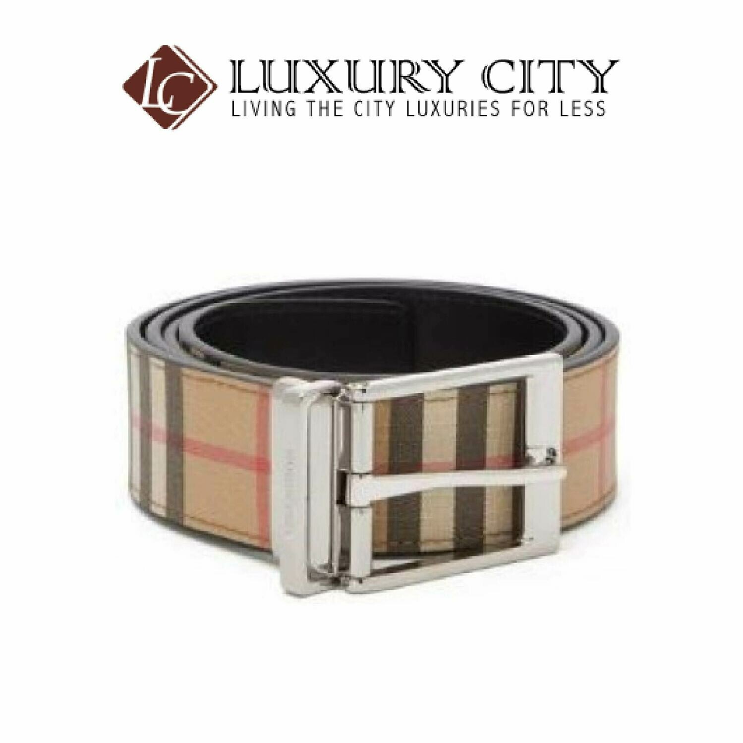 [Luxury City] Burberry Buckle Vintage Check E-Canvas Belt Burberry-8024184