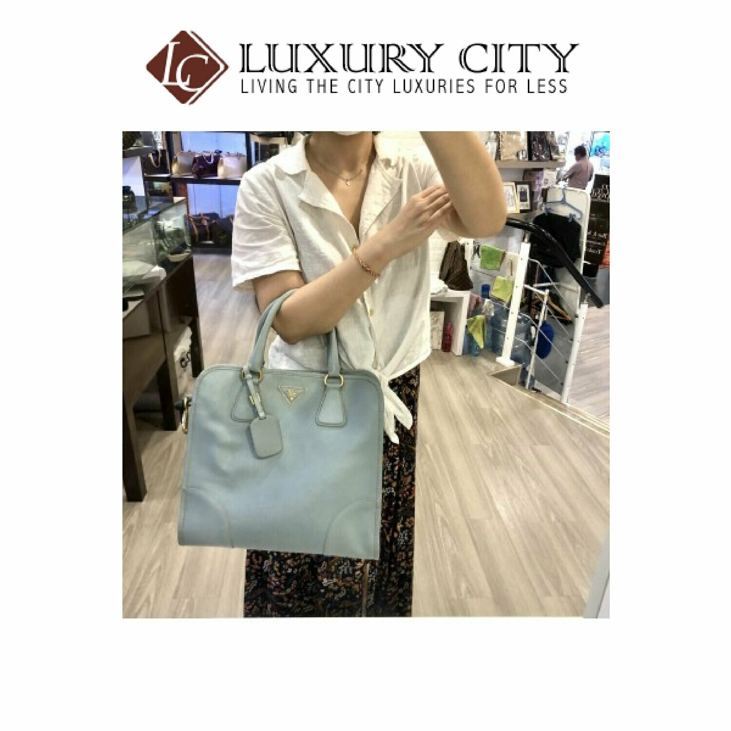 [Luxury City] Preloved Prada Saffiano 2 Ways Carry Bag