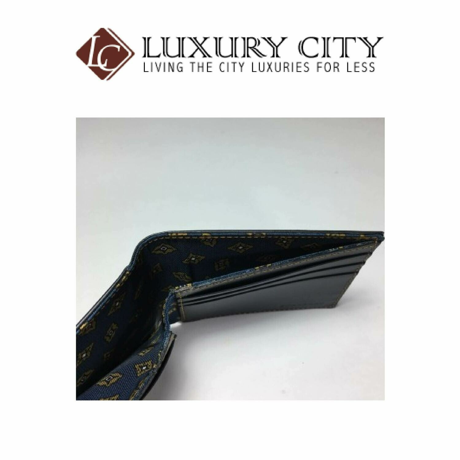 [Luxury City] Burberry Classic Portfolio Wallet In Navy Blue
