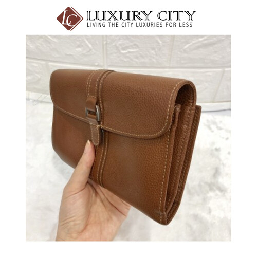[Luxury City] Preloved Used Longchamp Full Leather Double Side Long Wallet
