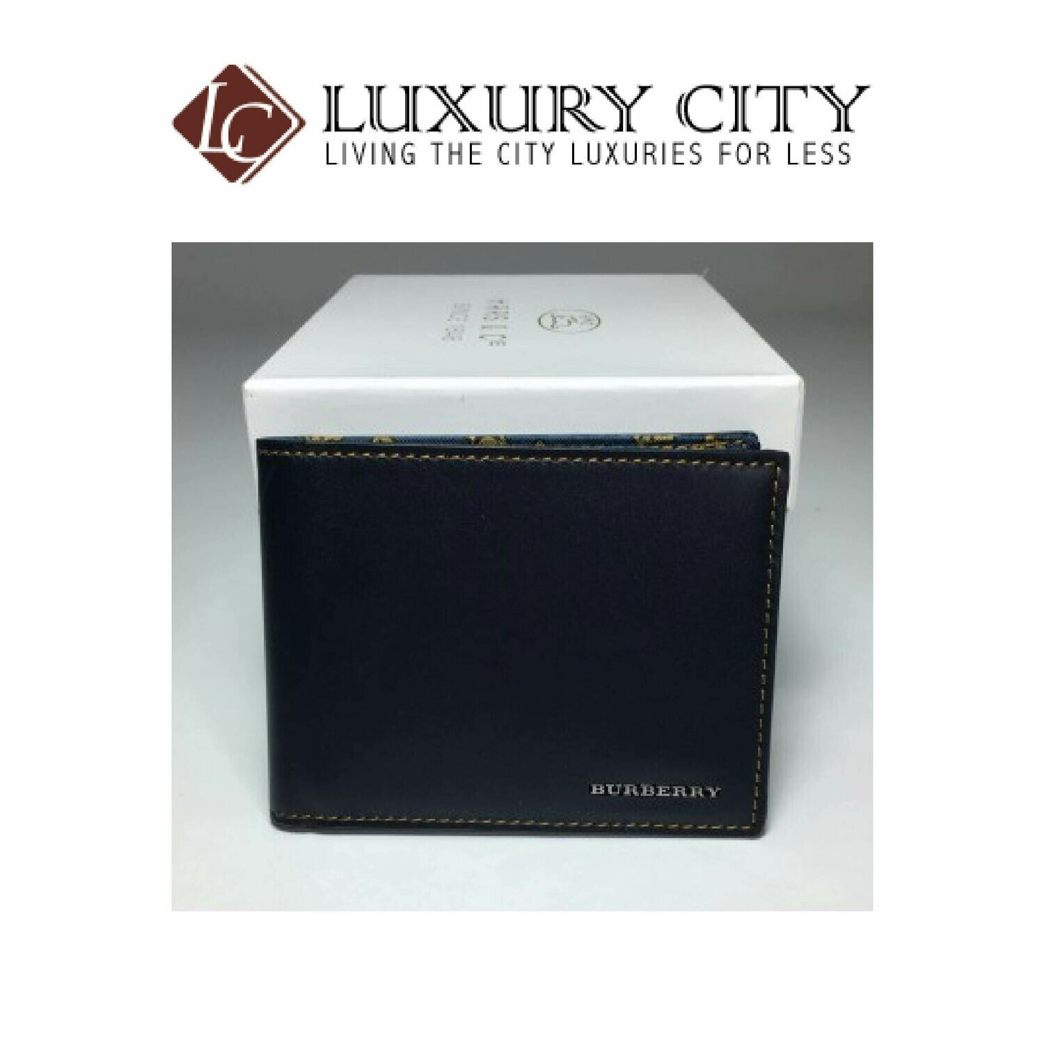 [Luxury City] Burberry Classic Portfolio Wallet In Navy Blue