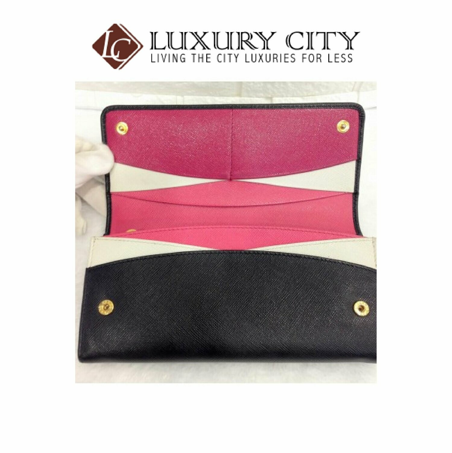 [Luxury City] Preloved Prada Saffiano Long Wallet