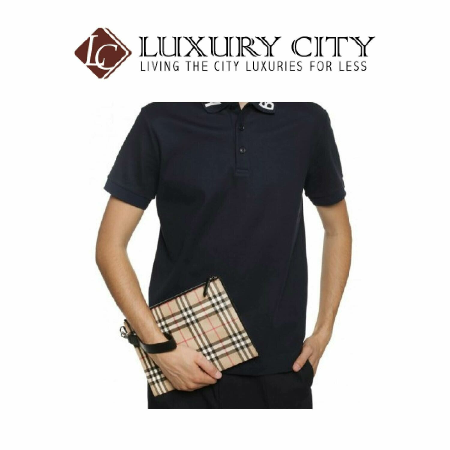 [Luxury City] Burberry Vintage Check E-Canvas and Leather Zip Pouch Burberry-8016615