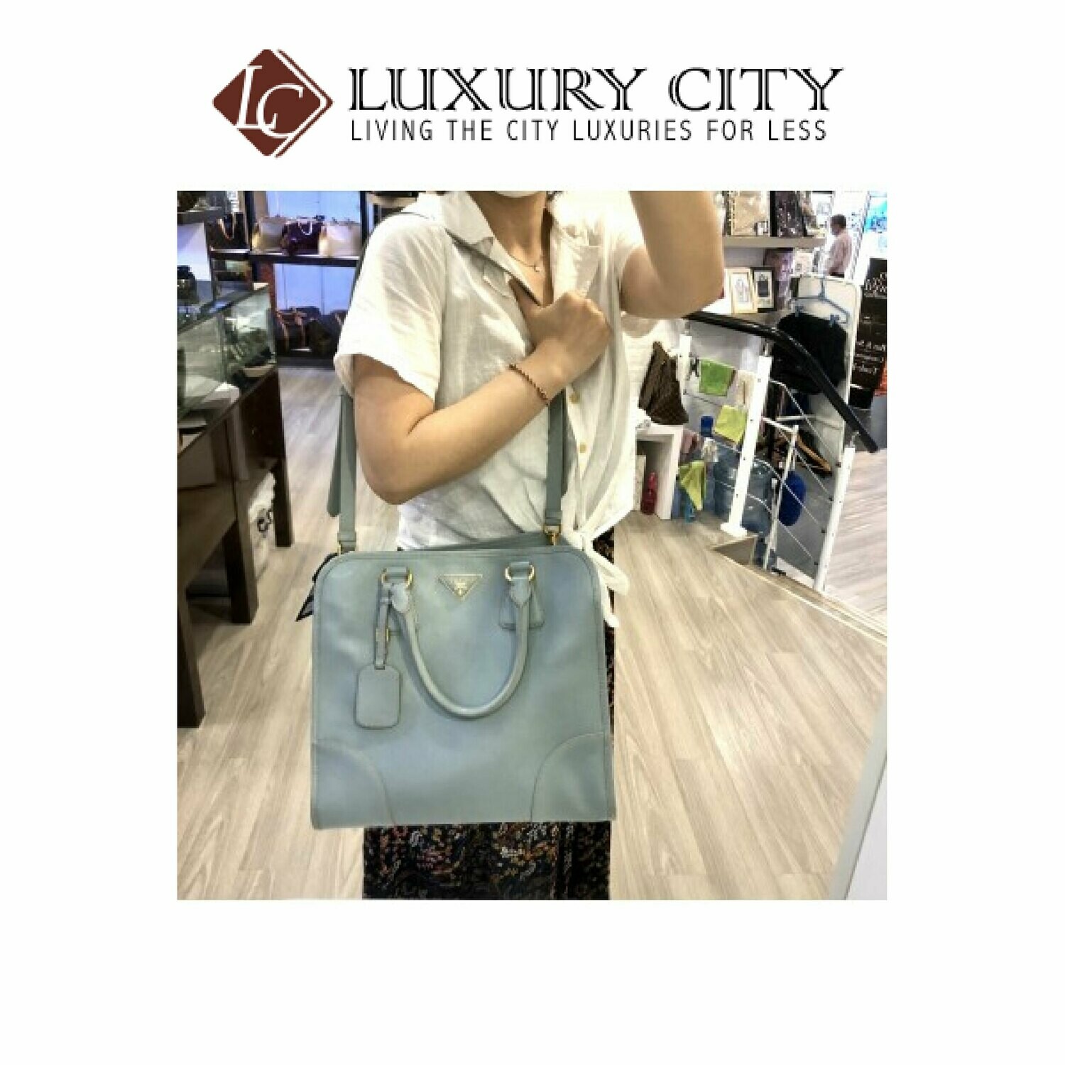[Luxury City] Preloved Prada Saffiano 2 Ways Carry Bag