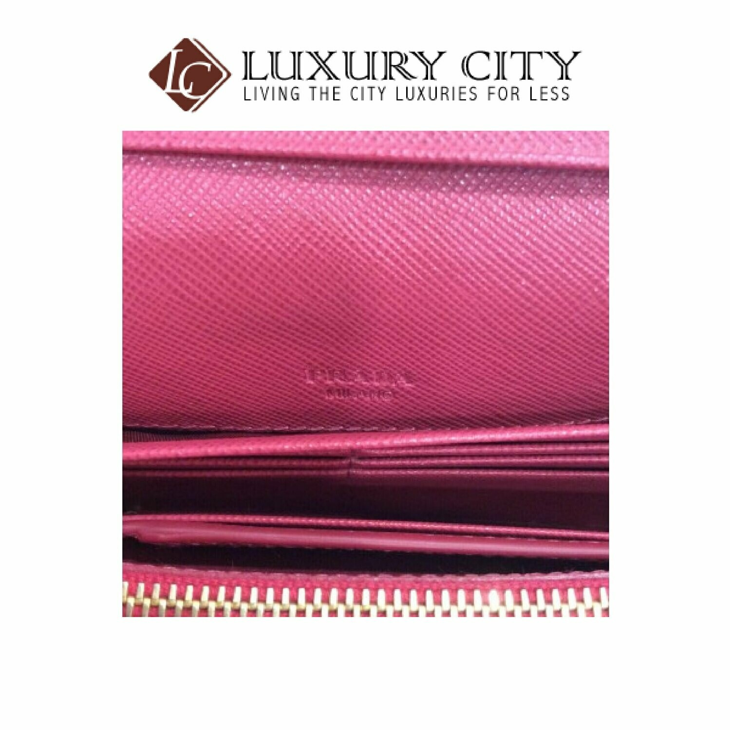 [Luxury City] Preloved Prada Saffiano Long Wallet
