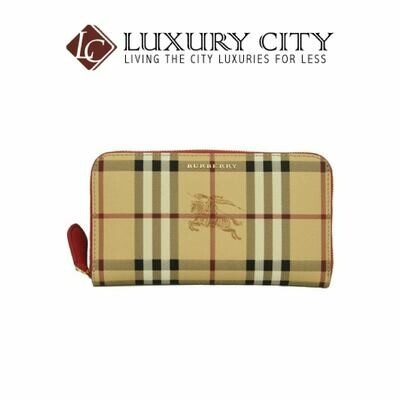 [Luxury City] Burberry Haymarket Check and Leather Zip Around Wallet Burberry-40607311