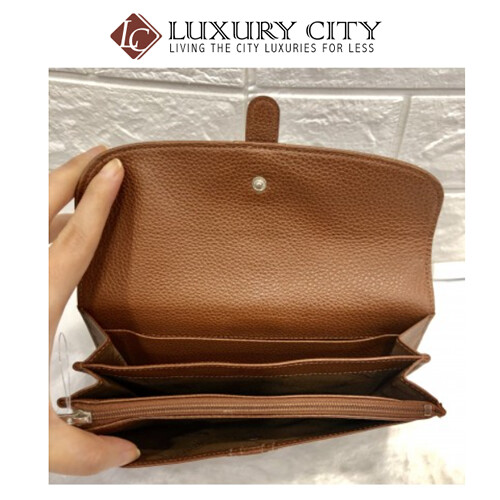 [Luxury City] Preloved Used Longchamp Full Leather Double Side Long Wallet
