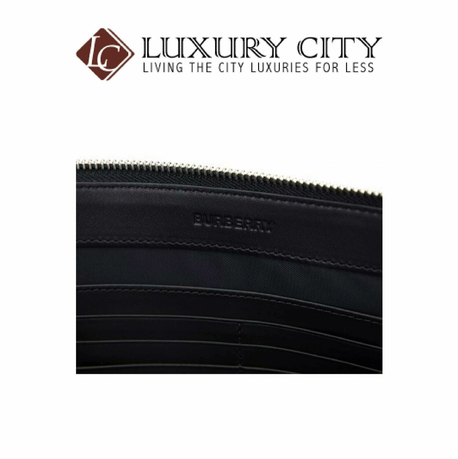 [Luxury City] Burberry Vintage Check E-Canvas and Leather Zip Pouch Burberry-8016615