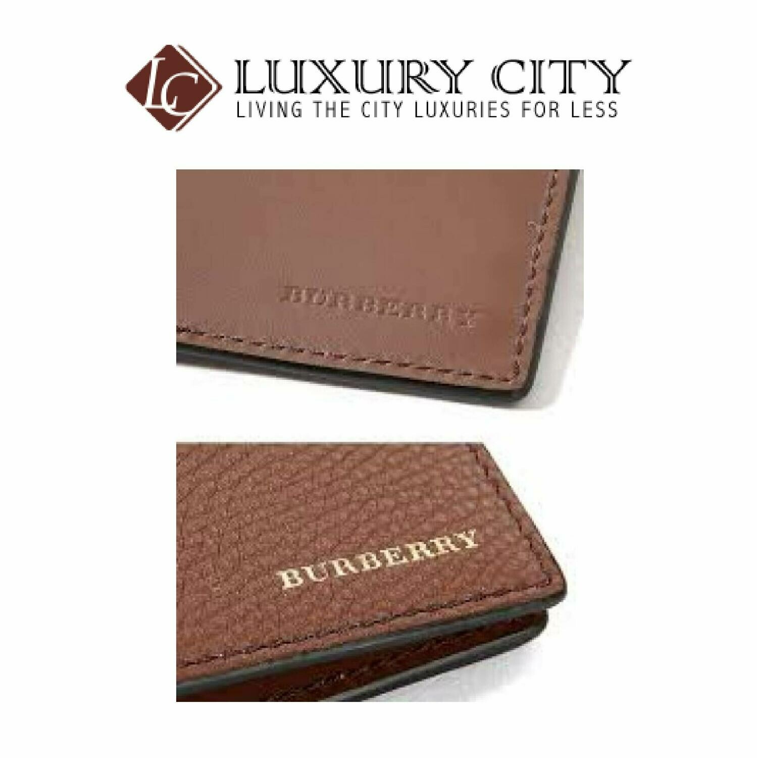 [Luxury City] Burberry Grainy Leather House Check Regular 8 Credit Card Billfold Wallet Brown Burberry-40619951