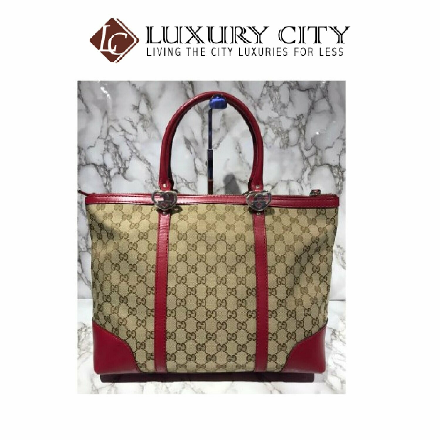 [Luxury City] Preloved Authentic Gucci Fabric Handbag