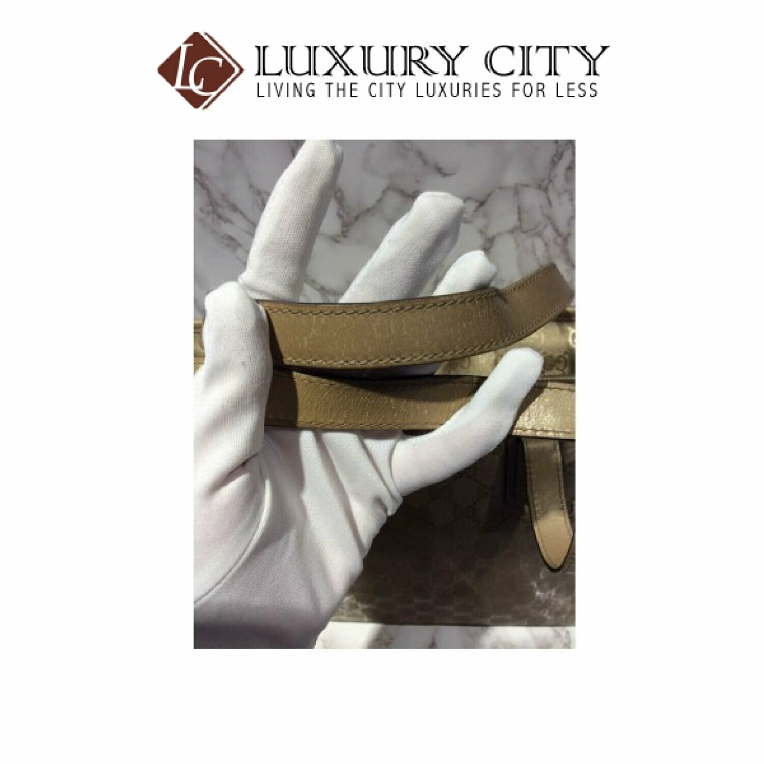 [Luxury City] Preloved Authentic Gucci Gold Classic Handbag