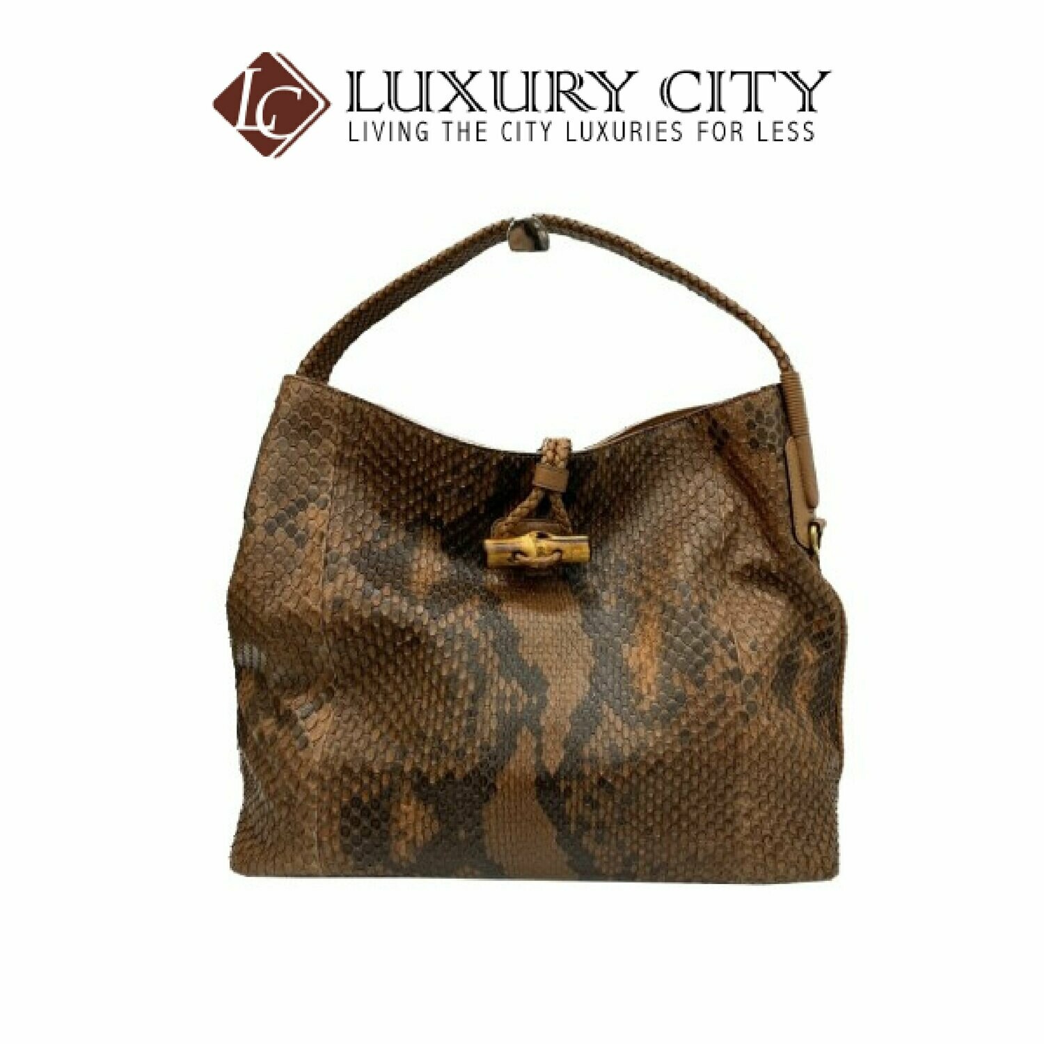 [Luxury City] Preloved Authentic Gucci Snake Leather Handbag