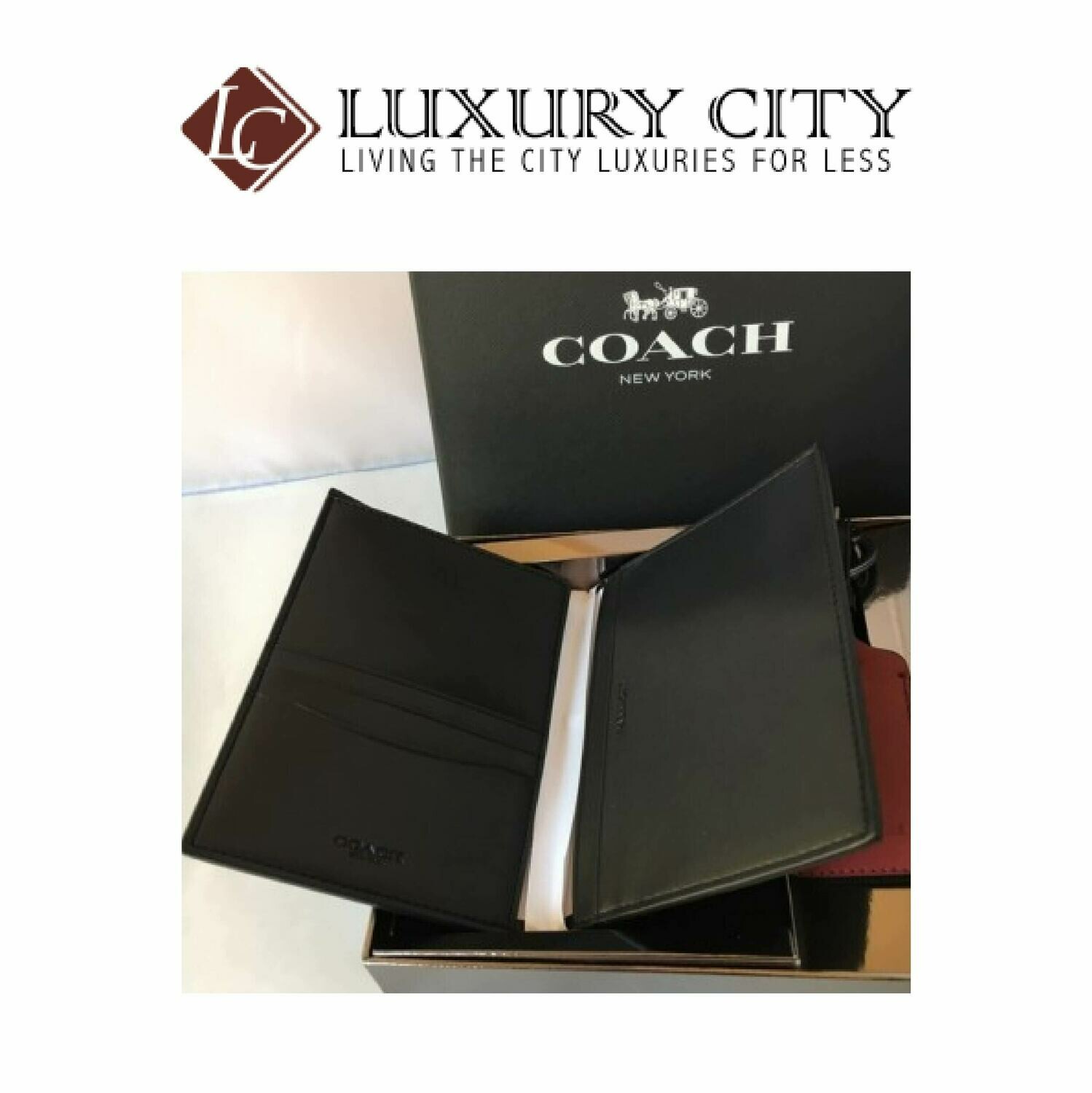 [Luxury City] Coach Boxed Passport Case and Luggage Tag Gift Set in Signature Canvas With Shirting Plaid Print Coach-F79842