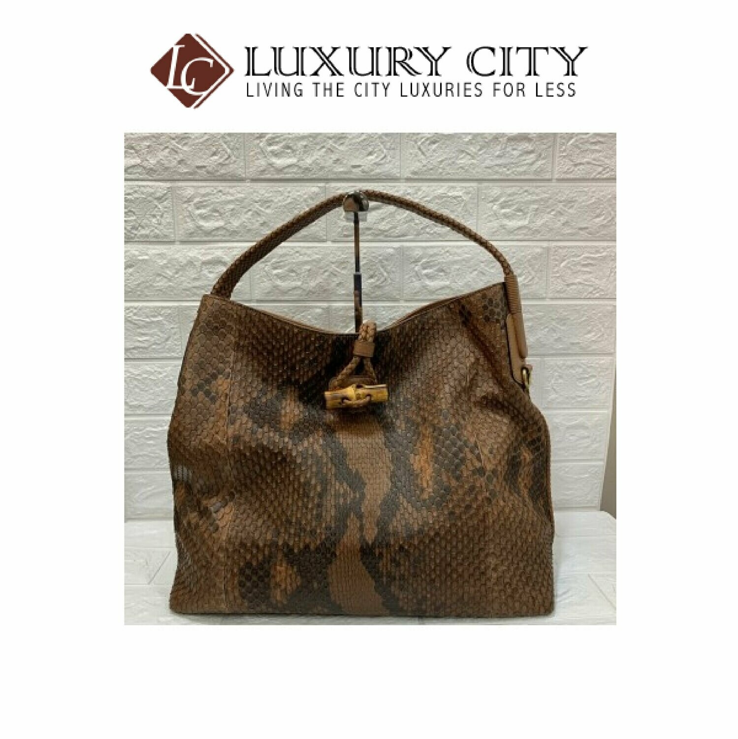 [Luxury City] Preloved Authentic Gucci Snake Leather Handbag