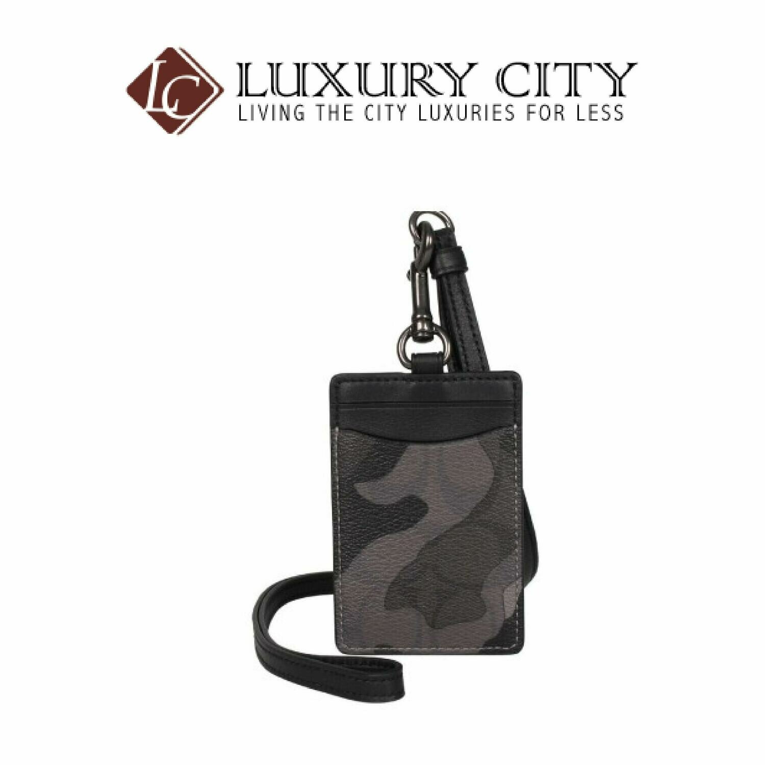 [Luxury City] Coach Mens ID Badge Lanyard With Card Slot Grey Ink Camo Coach-F88268