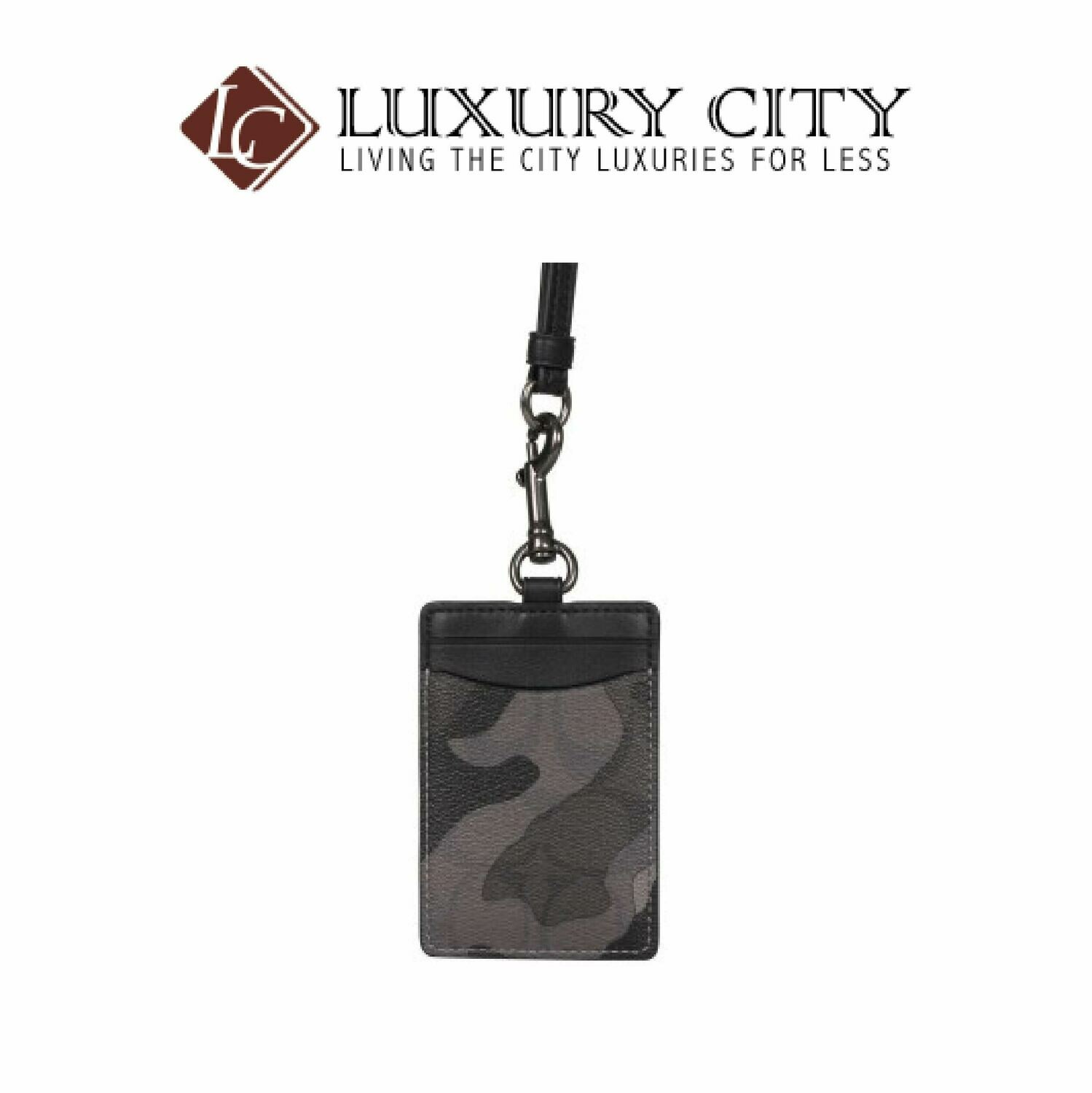 [Luxury City] Coach Mens ID Badge Lanyard With Card Slot Grey Ink Camo Coach-F88268