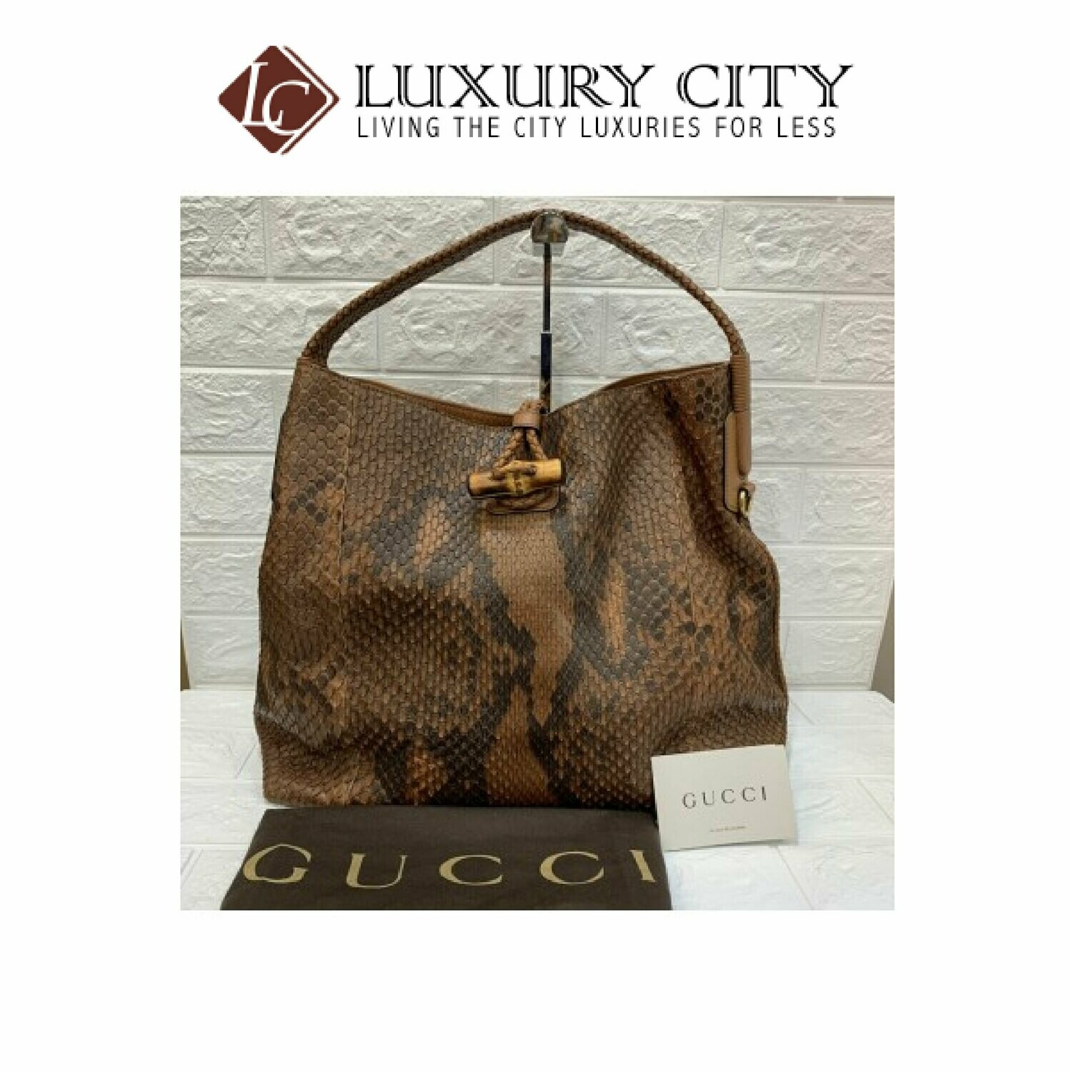 [Luxury City] Preloved Authentic Gucci Snake Leather Handbag