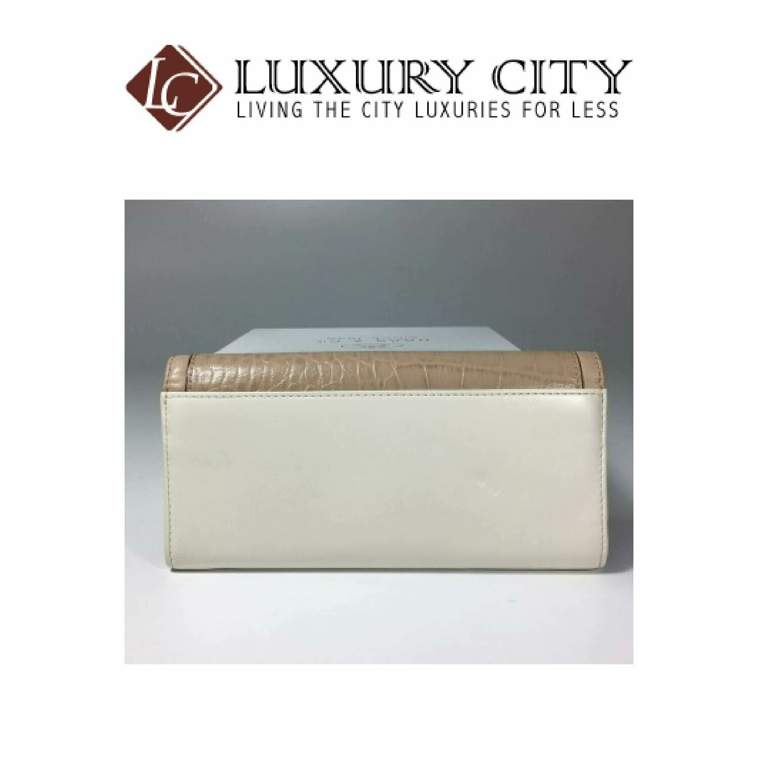 [Luxury City] Coach Kristin Spectator Leather Slim Envelope (Coach F49007) in Beige