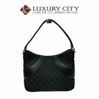 [Luxury City] Preloved Authentic Gucci Monogram Signature GG Tote Black
